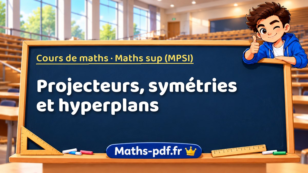 Projecteurs, symétries et hyperplans – Cours de maths en Maths sup (MPSI) sur Maths-pdf.fr