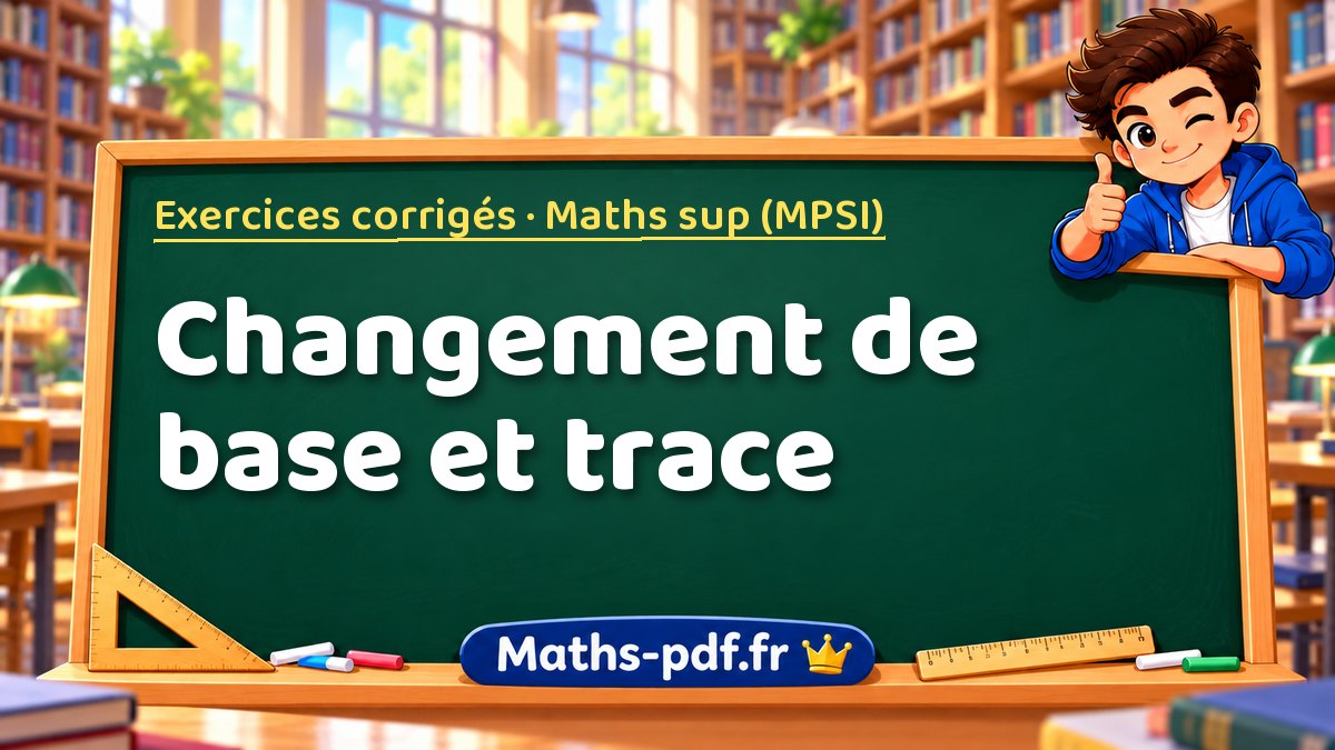 Changement de base et trace – Exercices corrigés en Maths sup (MPSI) sur Maths-pdf.fr