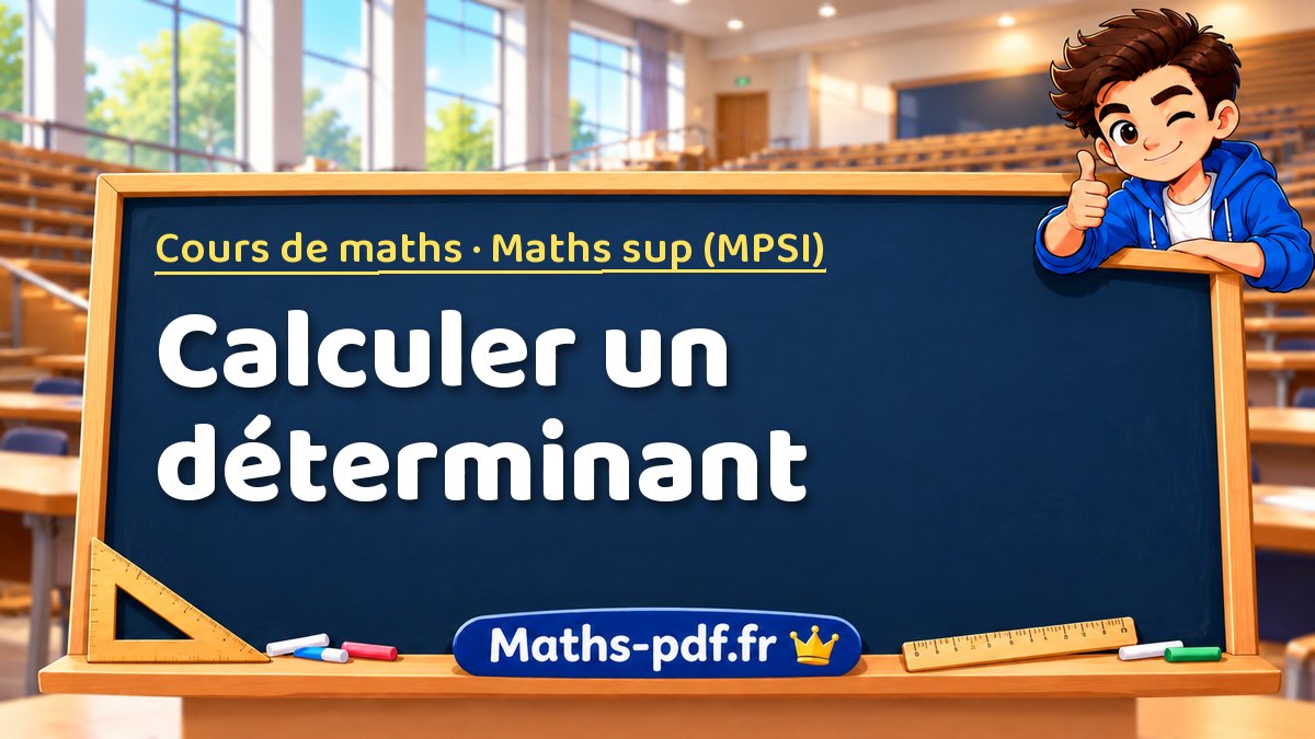 Calculer un déterminant – Cours de maths en Maths sup (MPSI) sur Maths-pdf.fr