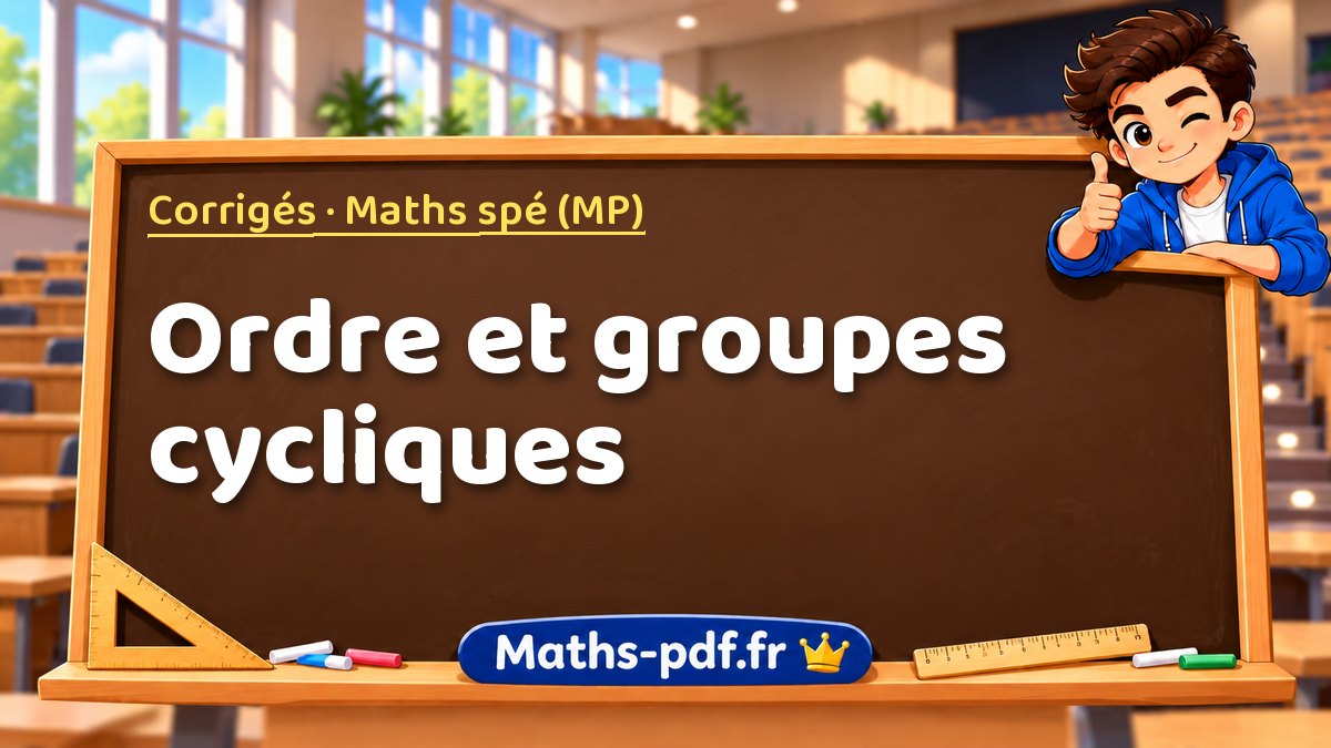 Ordre et groupes cycliques – Corrigés en Maths spé (MP) sur Maths-pdf.fr