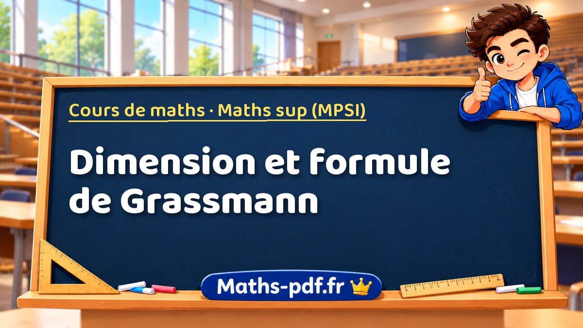 Dimension et formule de Grassmann – Cours de maths en Maths sup (MPSI) sur Maths-pdf.fr