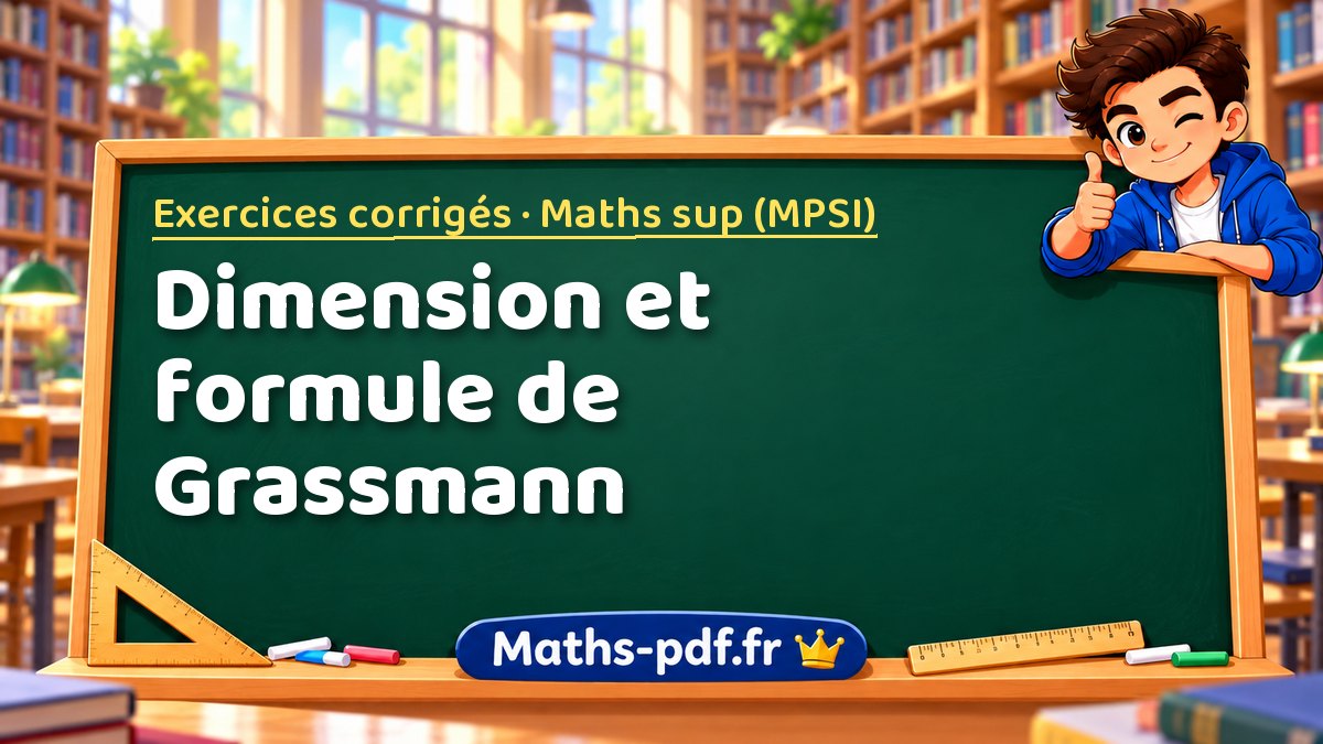 Dimension et formule de Grassmann – Exercices corrigés en Maths sup (MPSI) sur Maths-pdf.fr