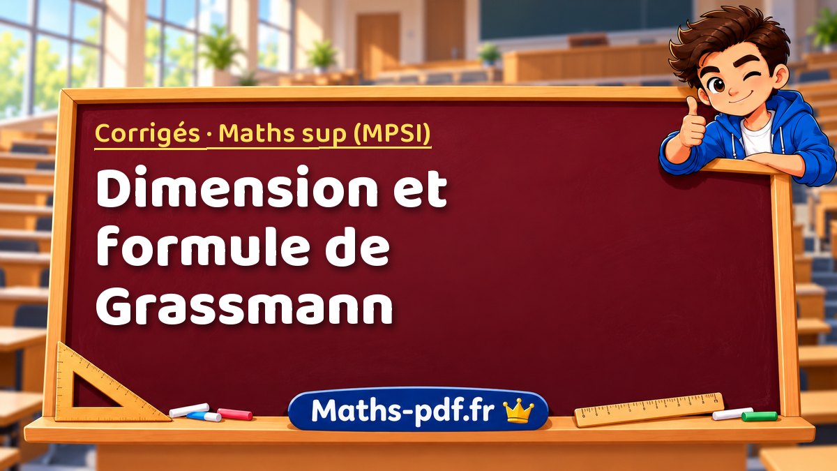 Dimension et formule de Grassmann – Corrigés en Maths sup (MPSI) sur Maths-pdf.fr