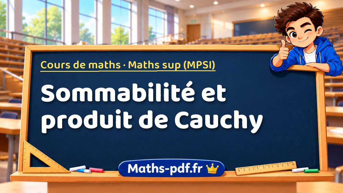 Sommabilité et produit de Cauchy – Cours de maths en Maths sup (MPSI) sur Maths-pdf.fr