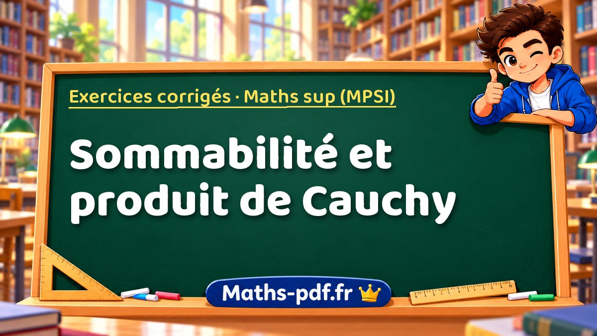 Sommabilité et produit de Cauchy – Exercices corrigés en Maths sup (MPSI) sur Maths-pdf.fr