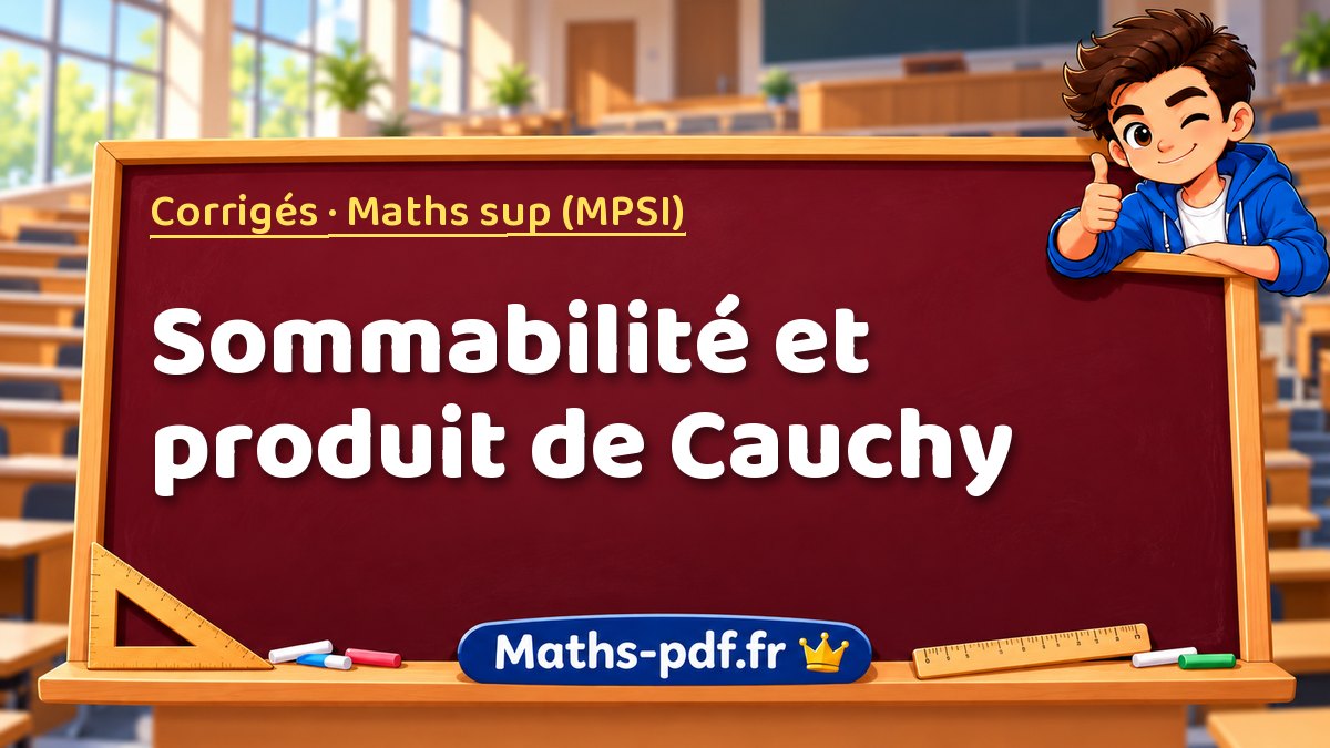Sommabilité et produit de Cauchy – Corrigés en Maths sup (MPSI) sur Maths-pdf.fr
