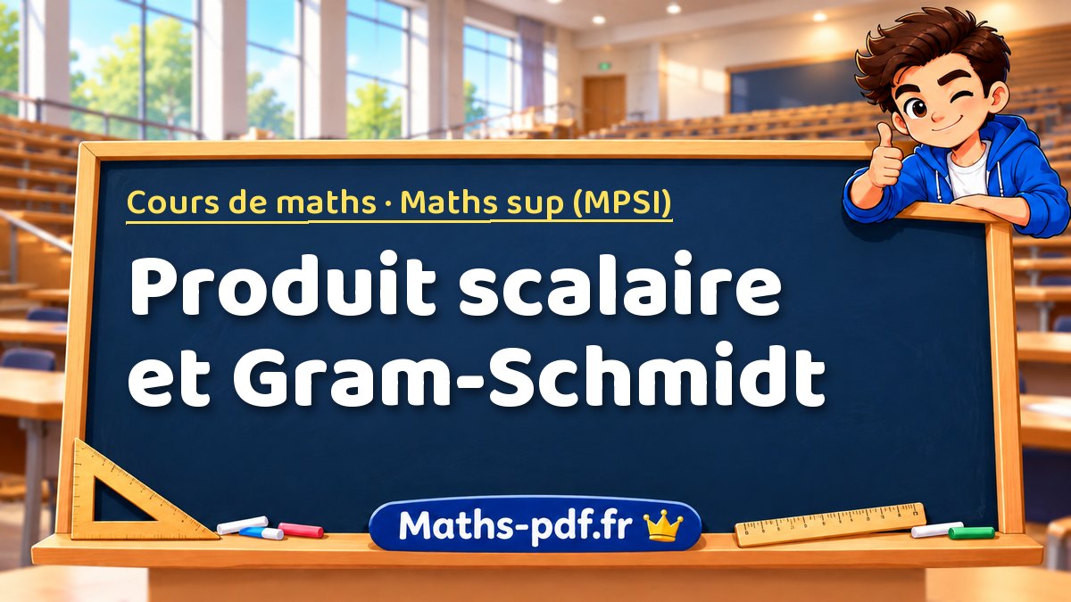 Produit scalaire et Gram-Schmidt – Cours de maths en Maths sup (MPSI) sur Maths-pdf.fr
