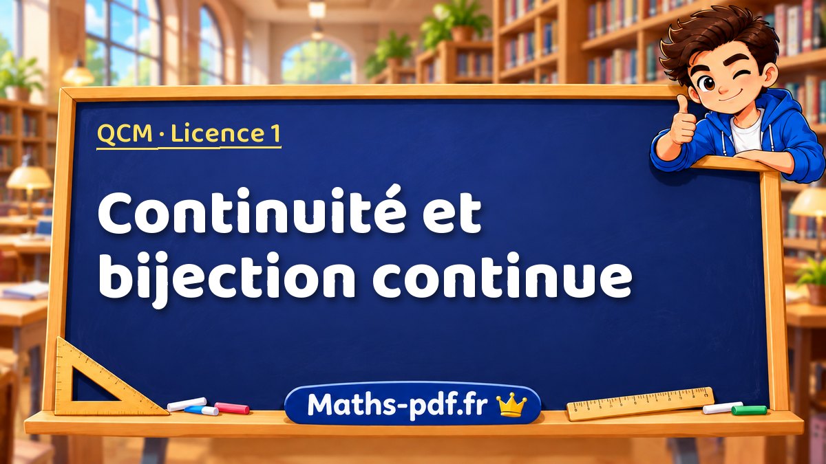 Continuité et bijection continue – QCM en Licence 1 sur Maths-pdf.fr