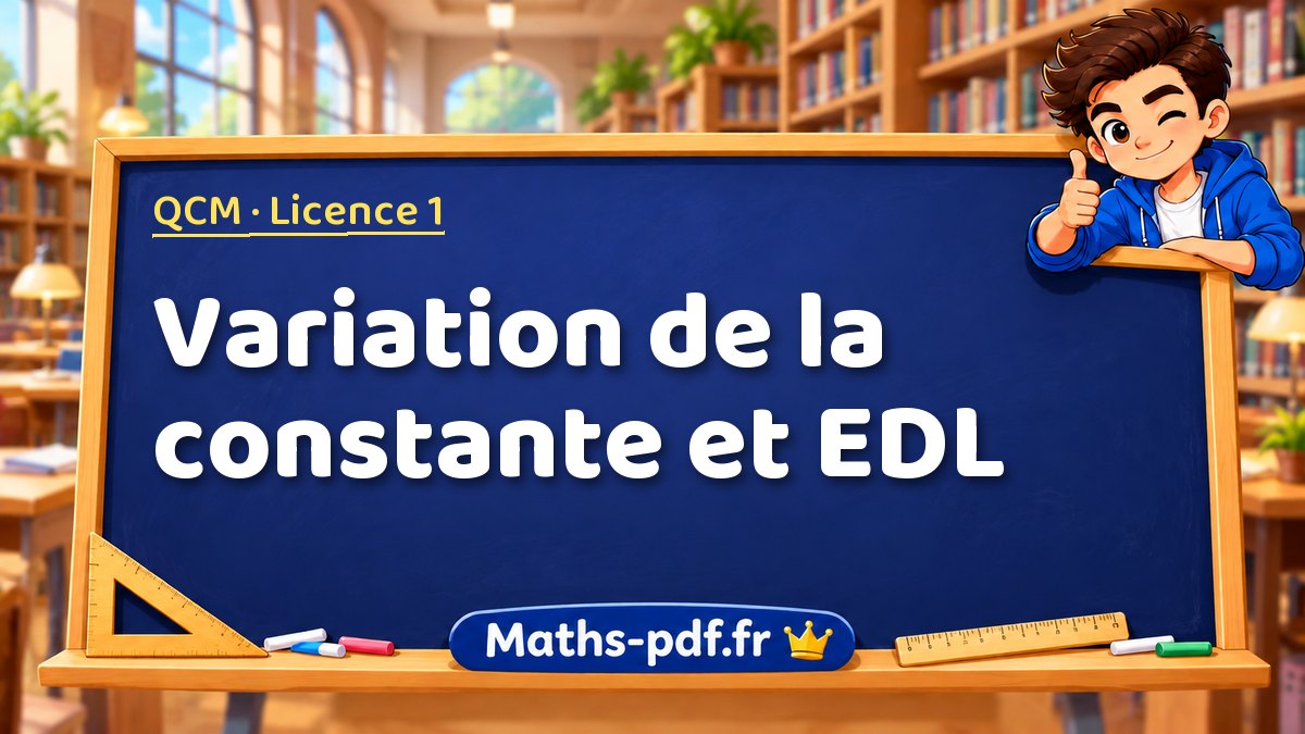 Variation de la constante et EDL – QCM en Licence 1 sur Maths-pdf.fr