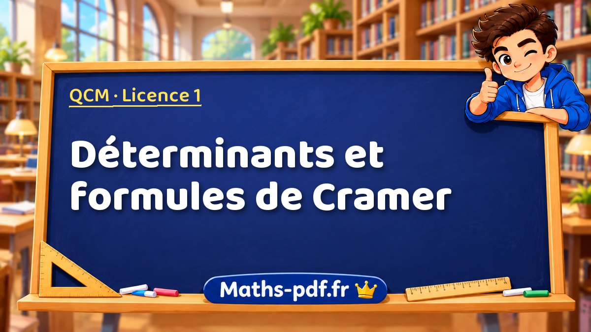 Déterminants et formules de Cramer – QCM en Licence 1 sur Maths-pdf.fr