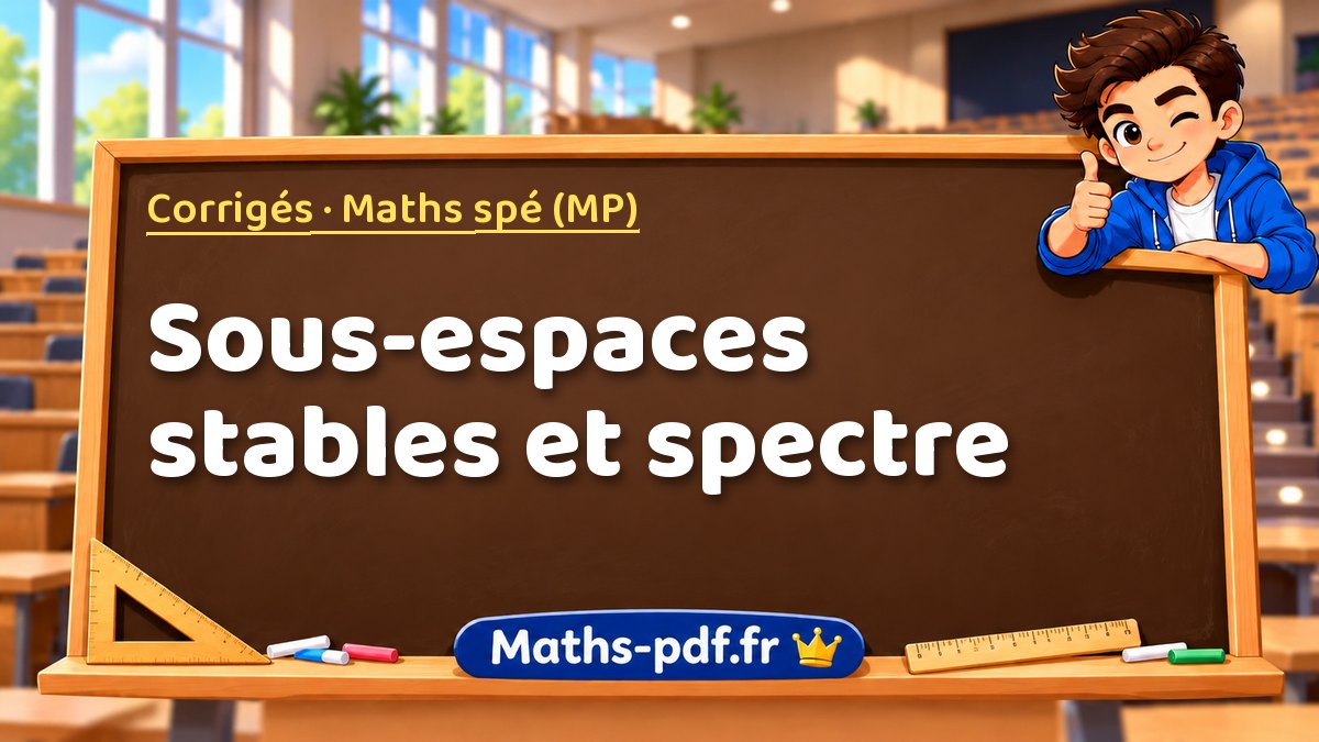 Sous-espaces stables et spectre – Corrigés en Maths spé (MP) sur Maths-pdf.fr