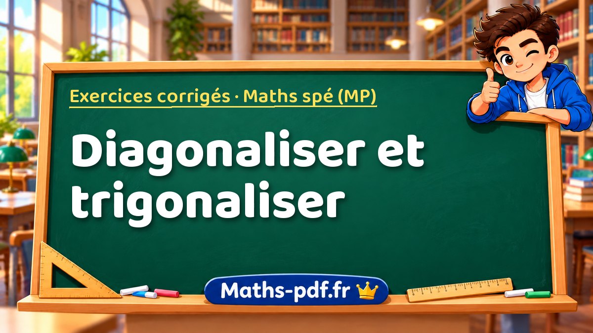 Diagonaliser et trigonaliser – Exercices corrigés en Maths spé (MP) sur Maths-pdf.fr