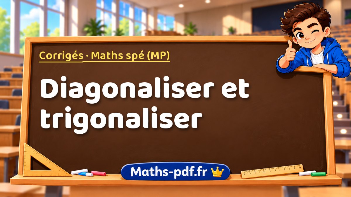 Diagonaliser et trigonaliser – Corrigés en Maths spé (MP) sur Maths-pdf.fr