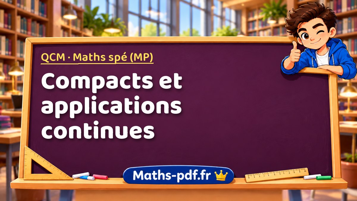 Compacts et applications continues – QCM en Maths spé (MP) sur Maths-pdf.fr