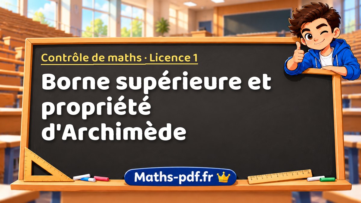 Borne supérieure et propriété d'Archimède – Contrôle de maths en Licence 1 sur Maths-pdf.fr
