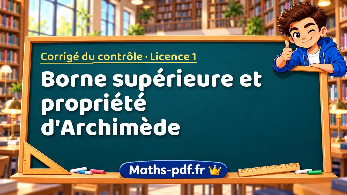 Borne supérieure et propriété d'Archimède – Corrigé du contrôle en Licence 1 sur Maths-pdf.fr