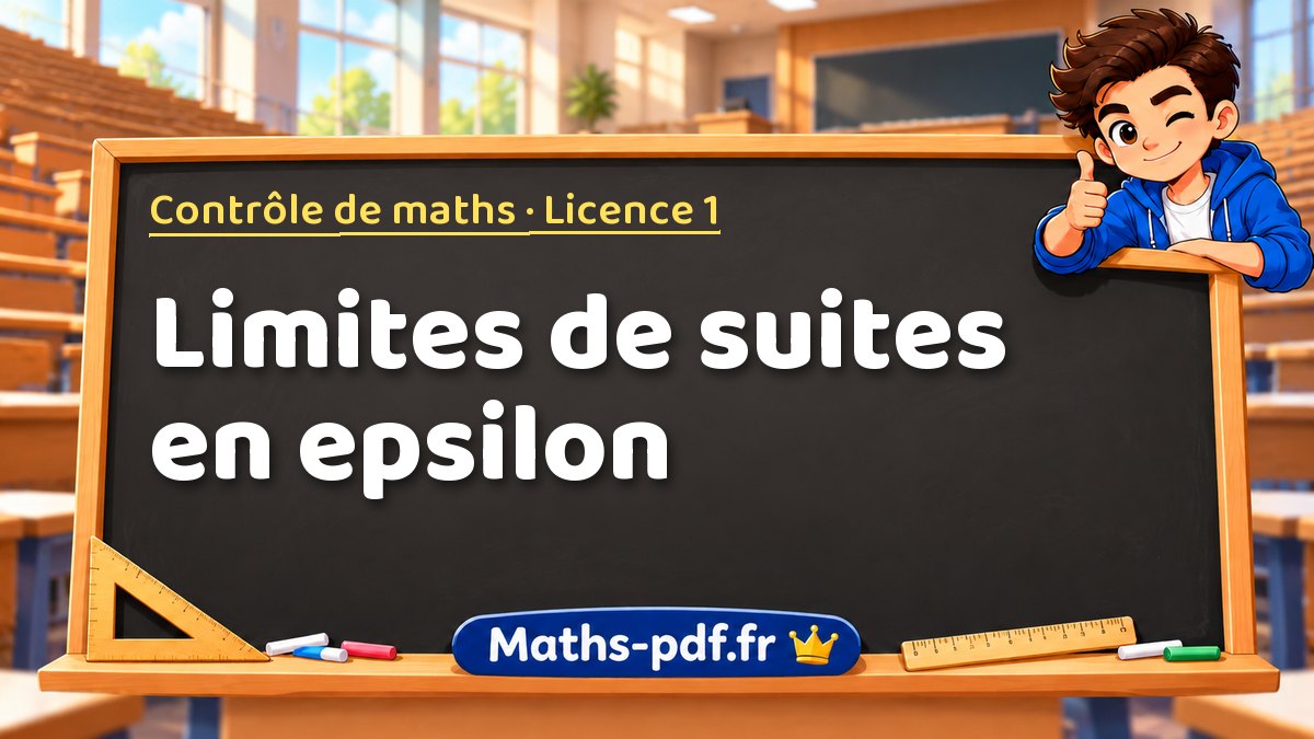 Limites de suites en epsilon – Contrôle de maths en Licence 1 sur Maths-pdf.fr