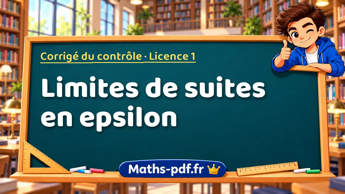 Limites de suites en epsilon – Corrigé du contrôle en Licence 1 sur Maths-pdf.fr