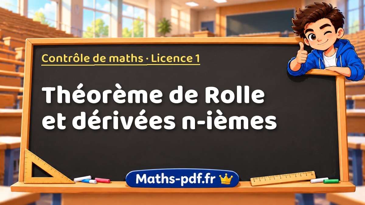 Théorème de Rolle et dérivées n-ièmes – Contrôle de maths en Licence 1 sur Maths-pdf.fr