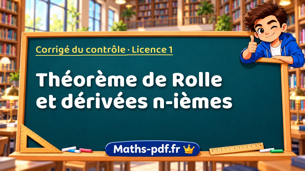 Théorème de Rolle et dérivées n-ièmes – Corrigé du contrôle en Licence 1 sur Maths-pdf.fr