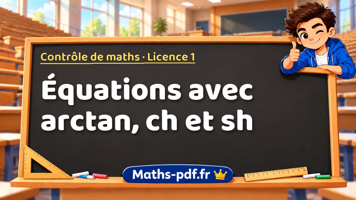Équations avec arctan, ch et sh – Contrôle de maths en Licence 1 sur Maths-pdf.fr