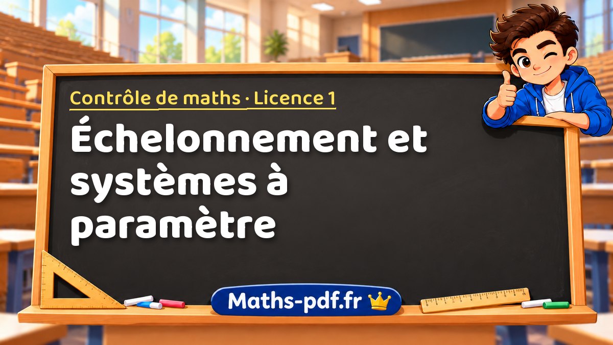 Échelonnement et systèmes à paramètre – Contrôle de maths en Licence 1 sur Maths-pdf.fr