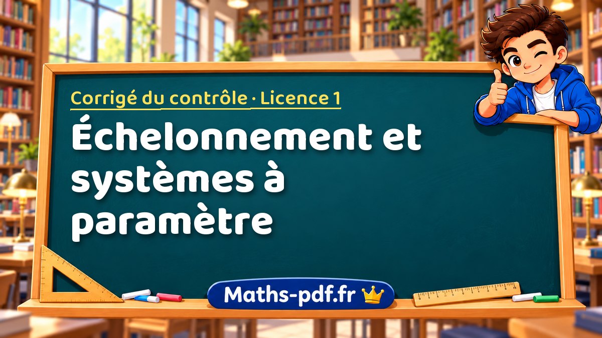 Échelonnement et systèmes à paramètre – Corrigé du contrôle en Licence 1 sur Maths-pdf.fr