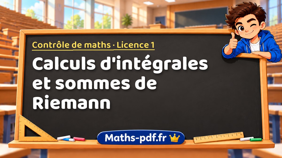 Calculs d'intégrales et sommes de Riemann – Contrôle de maths en Licence 1 sur Maths-pdf.fr