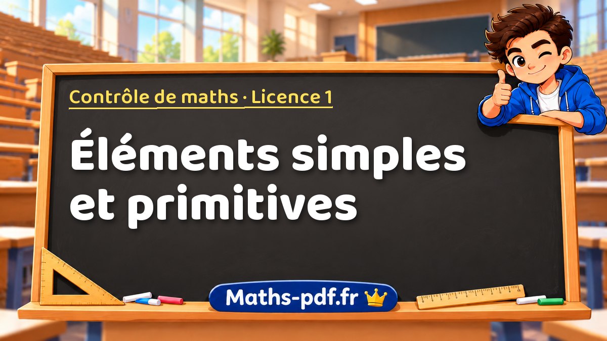 Éléments simples et primitives – Contrôle de maths en Licence 1 sur Maths-pdf.fr