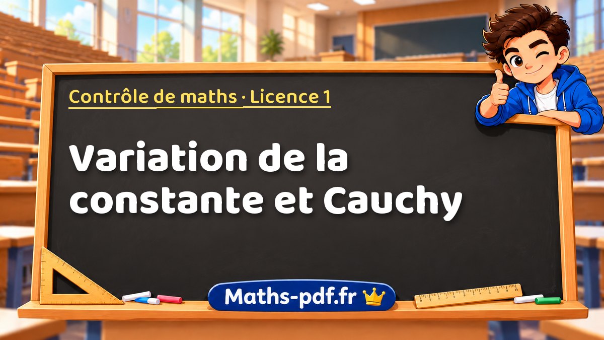 Variation de la constante et Cauchy – Contrôle de maths en Licence 1 sur Maths-pdf.fr