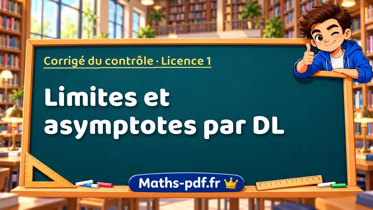 Limites et asymptotes par DL – Corrigé du contrôle en Licence 1 sur Maths-pdf.fr