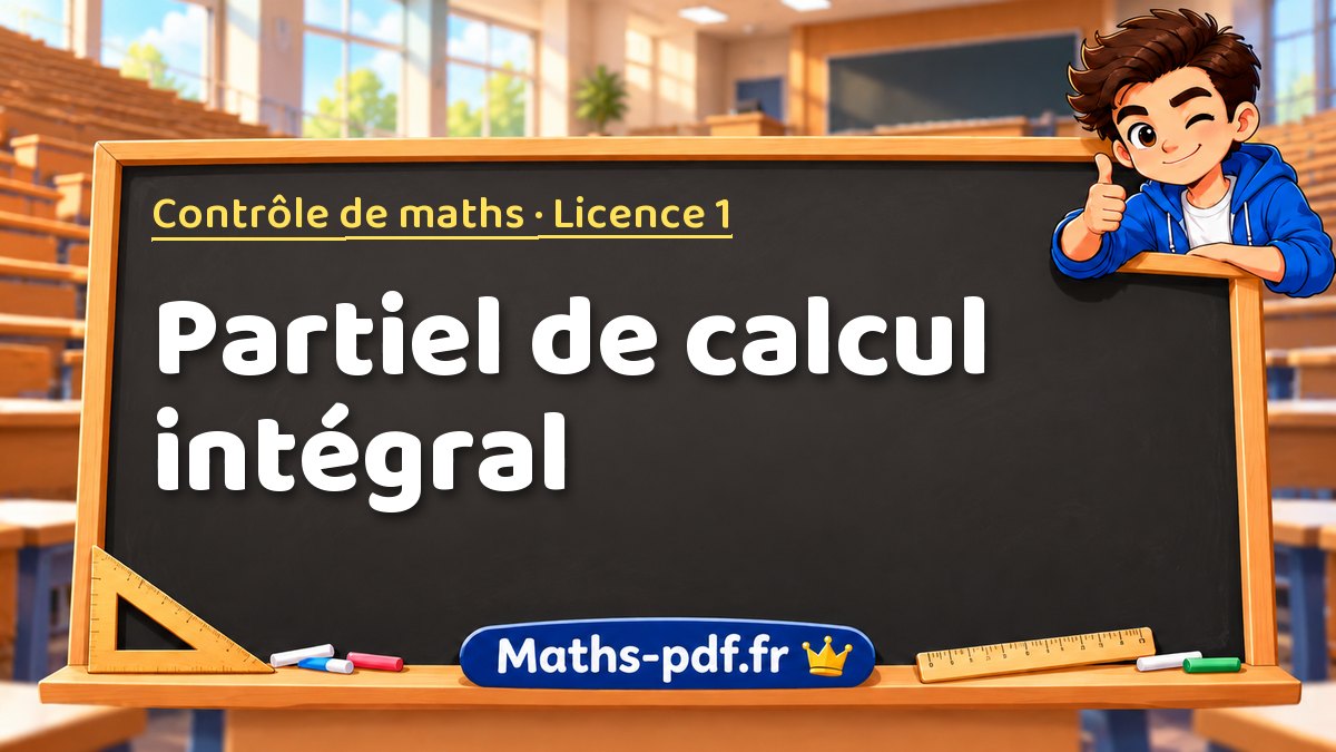 Partiel de calcul intégral – Contrôle de maths en Licence 1 sur Maths-pdf.fr