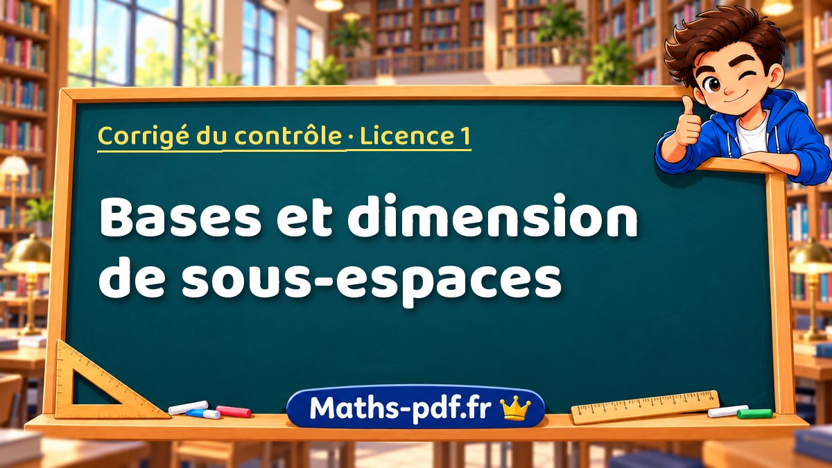 Bases et dimension de sous-espaces – Corrigé du contrôle en Licence 1 sur Maths-pdf.fr
