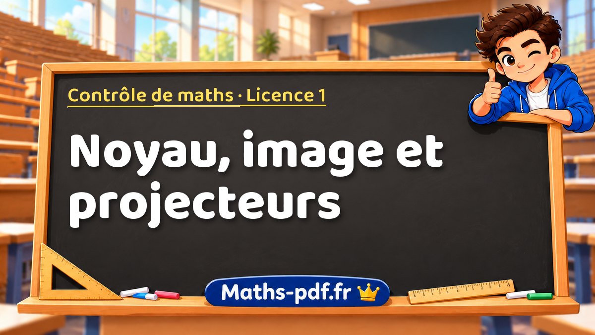 Noyau, image et projecteurs – Contrôle de maths en Licence 1 sur Maths-pdf.fr