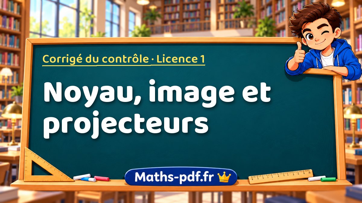 Noyau, image et projecteurs – Corrigé du contrôle en Licence 1 sur Maths-pdf.fr