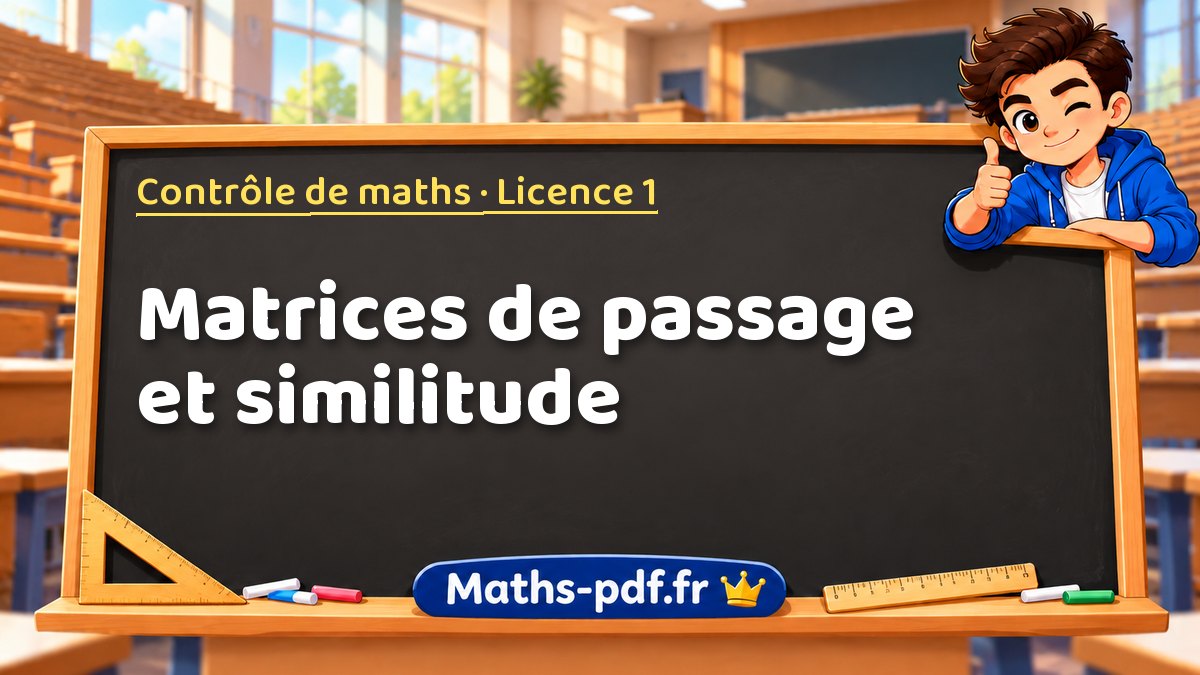 Matrices de passage et similitude – Contrôle de maths en Licence 1 sur Maths-pdf.fr
