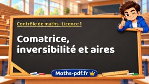 Comatrice, inversibilité et aires