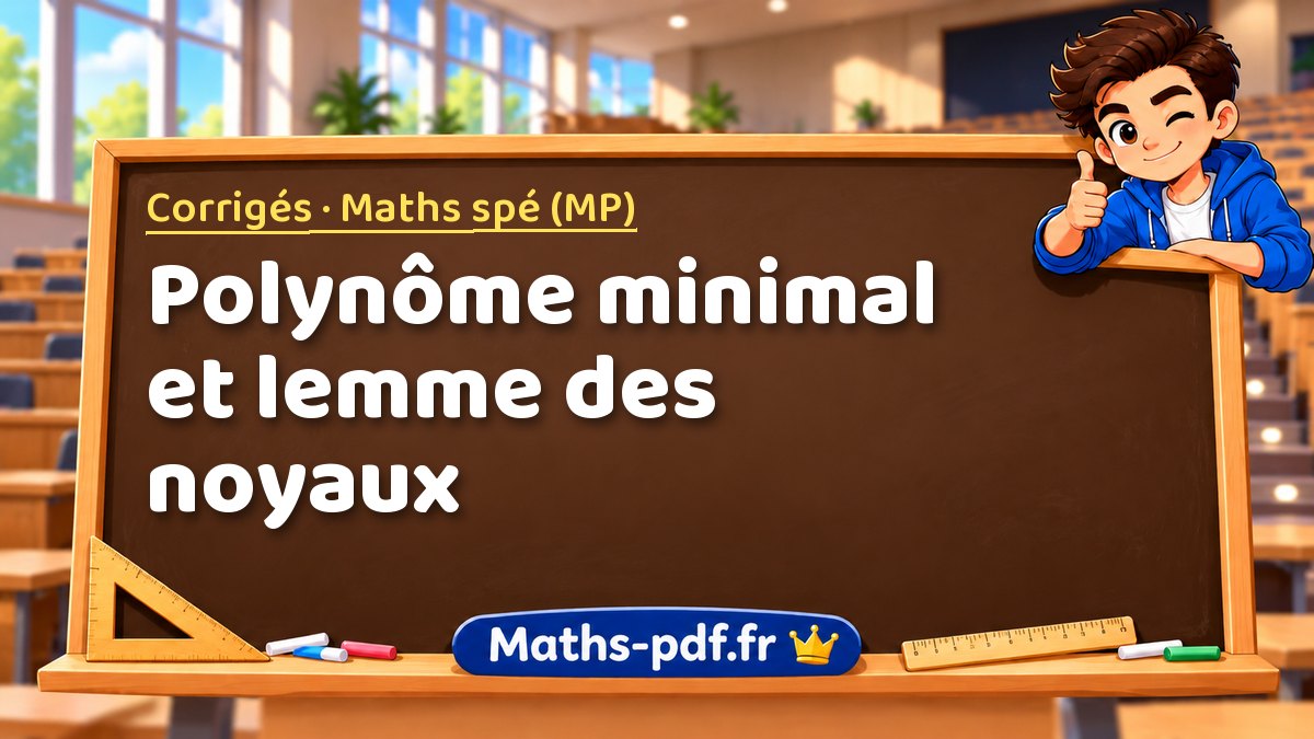 Polynôme minimal et lemme des noyaux – Corrigés en Maths spé (MP) sur Maths-pdf.fr