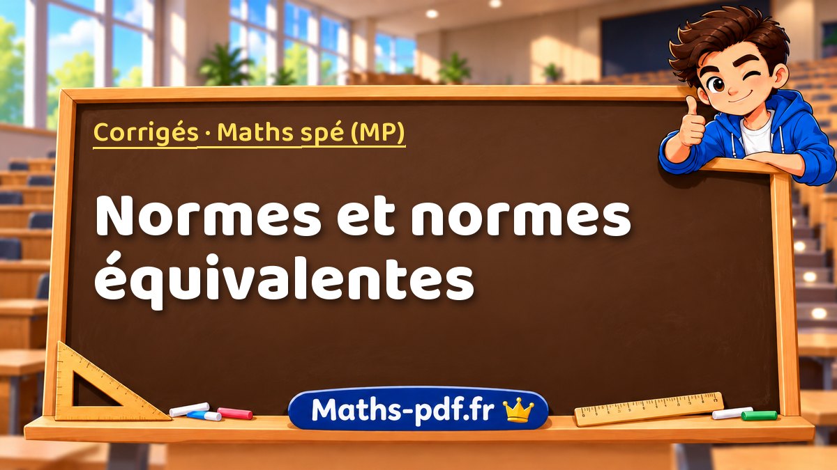Normes et normes équivalentes – Corrigés en Maths spé (MP) sur Maths-pdf.fr