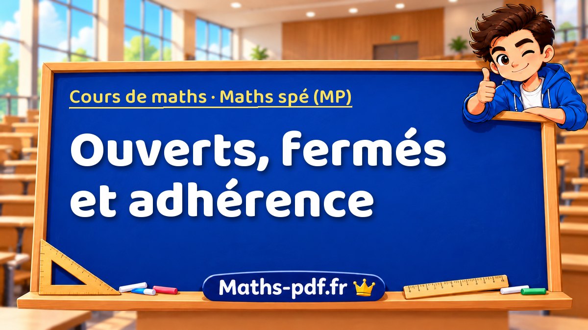 Ouverts, fermés et adhérence – Cours de maths en Maths spé (MP) sur Maths-pdf.fr