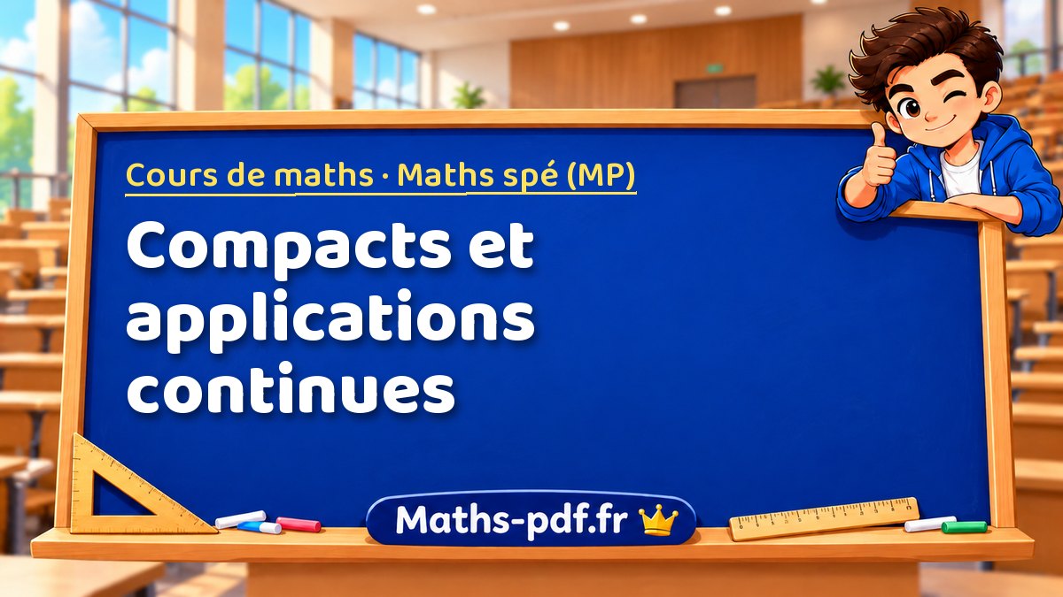 Compacts et applications continues – Cours de maths en Maths spé (MP) sur Maths-pdf.fr