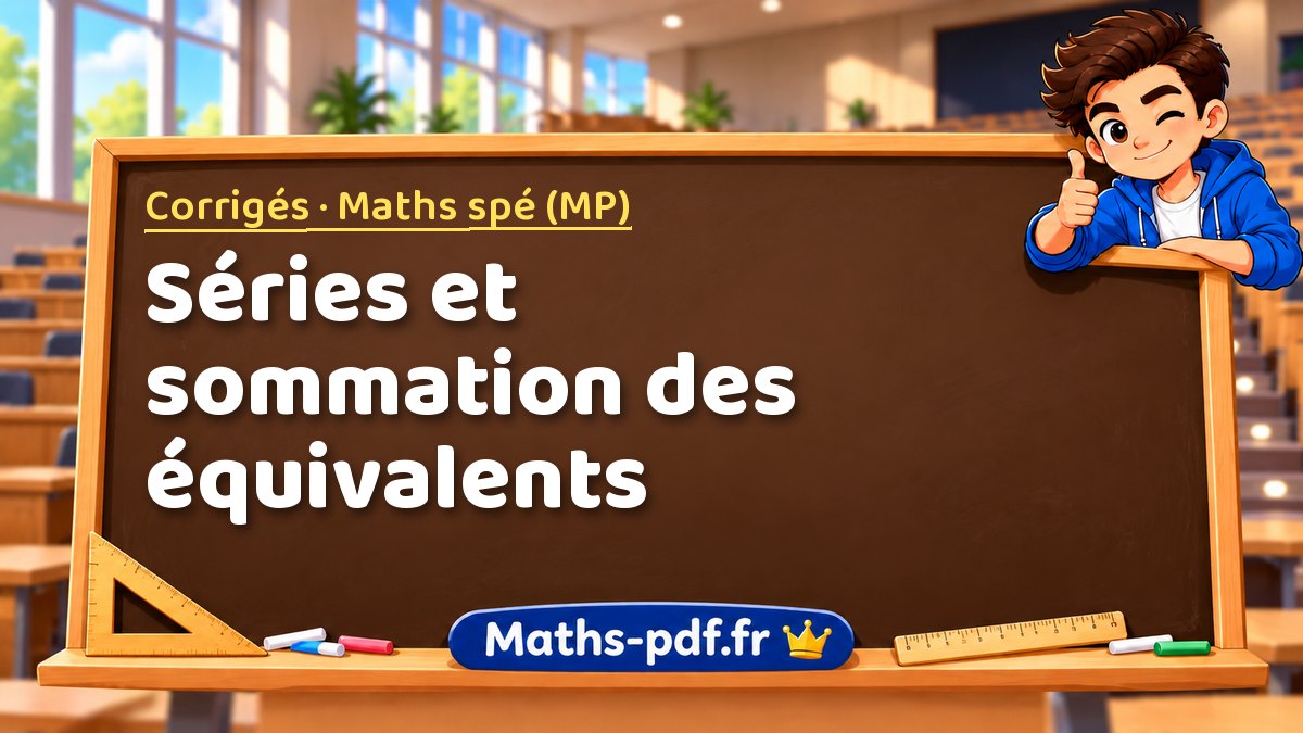 Séries et sommation des équivalents – Corrigés en Maths spé (MP) sur Maths-pdf.fr