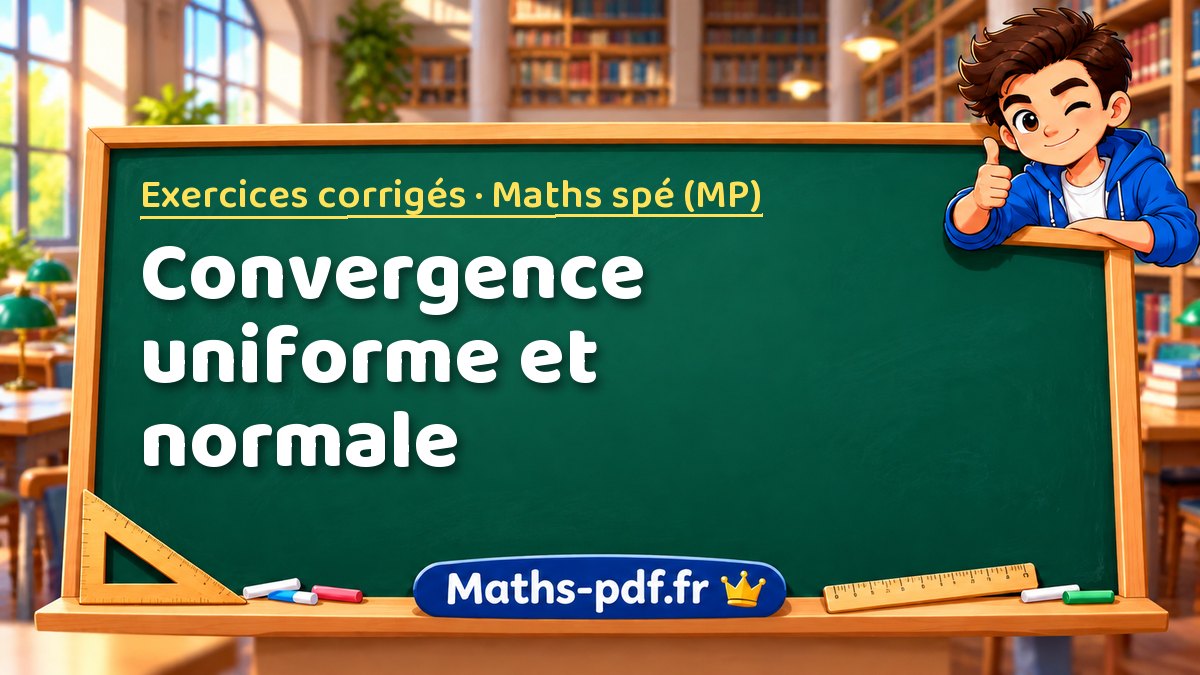 Convergence uniforme et normale – Exercices corrigés en Maths spé (MP) sur Maths-pdf.fr