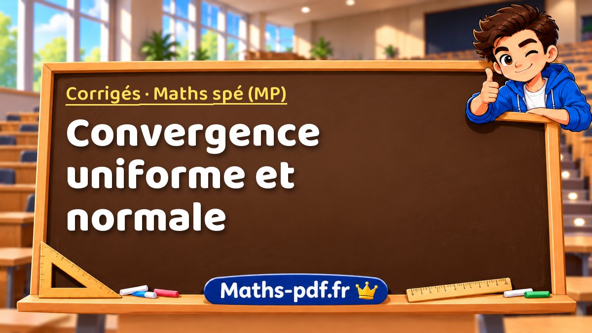 Convergence uniforme et normale – Corrigés en Maths spé (MP) sur Maths-pdf.fr