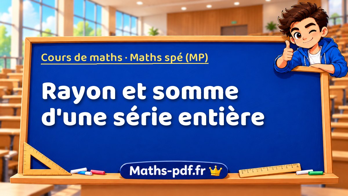 Rayon et somme d'une série entière – Cours de maths en Maths spé (MP) sur Maths-pdf.fr