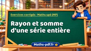Rayon et somme d’une série entière en maths spé (MP)