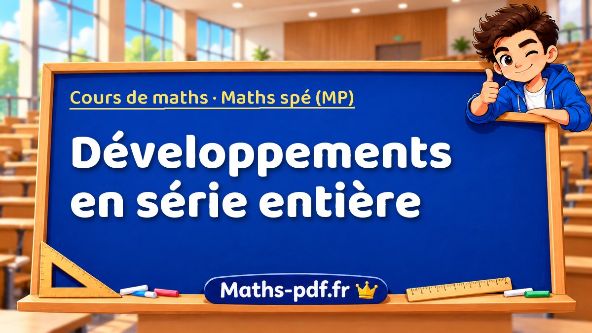 Développements en série entière – Cours de maths en Maths spé (MP) sur Maths-pdf.fr
