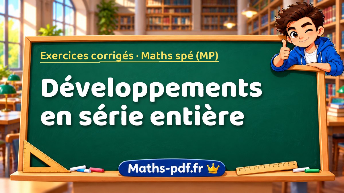 Développements en série entière – Exercices corrigés en Maths spé (MP) sur Maths-pdf.fr