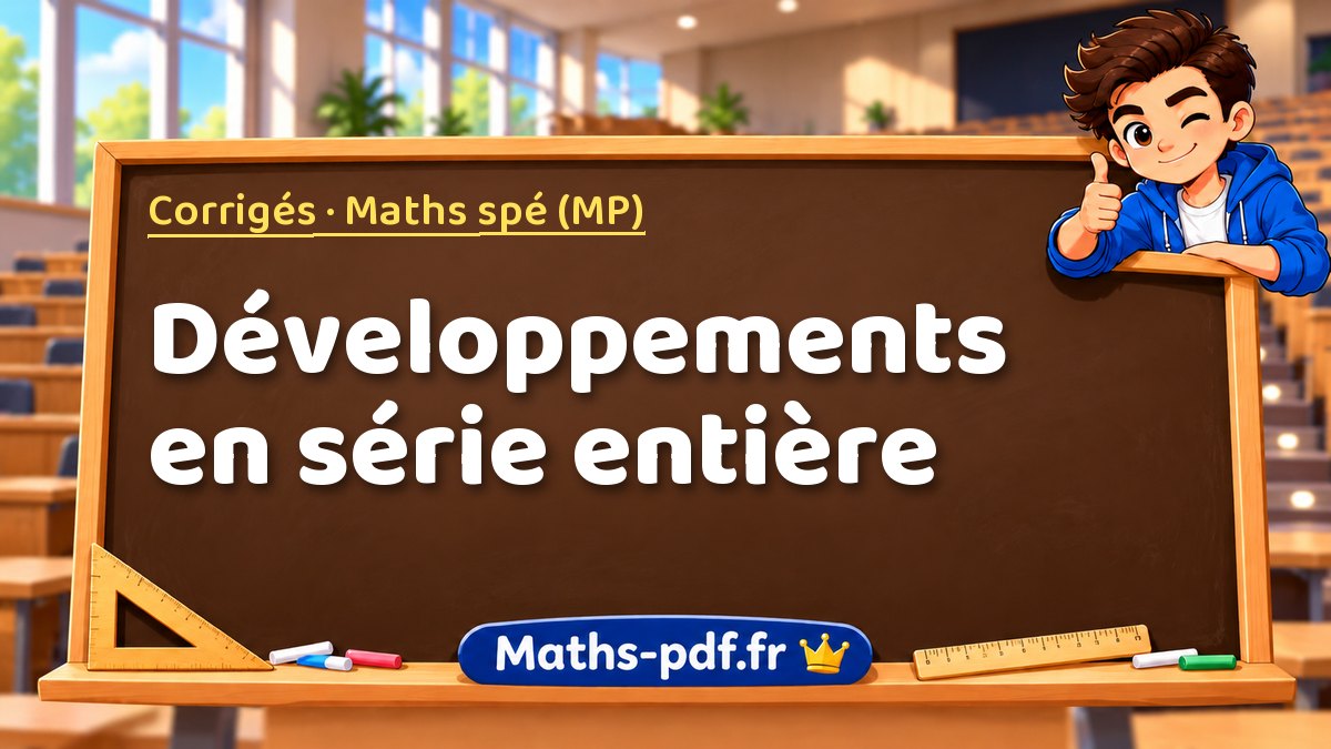 Développements en série entière – Corrigés en Maths spé (MP) sur Maths-pdf.fr