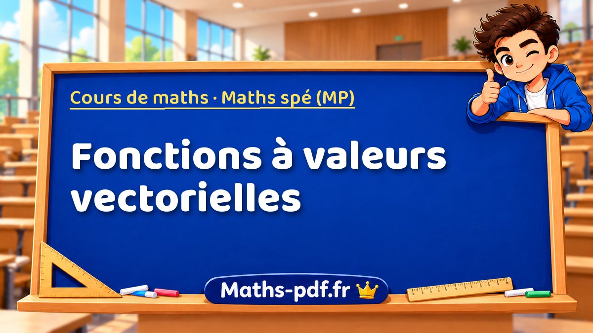 Fonctions à valeurs vectorielles – Cours de maths en Maths spé (MP) sur Maths-pdf.fr